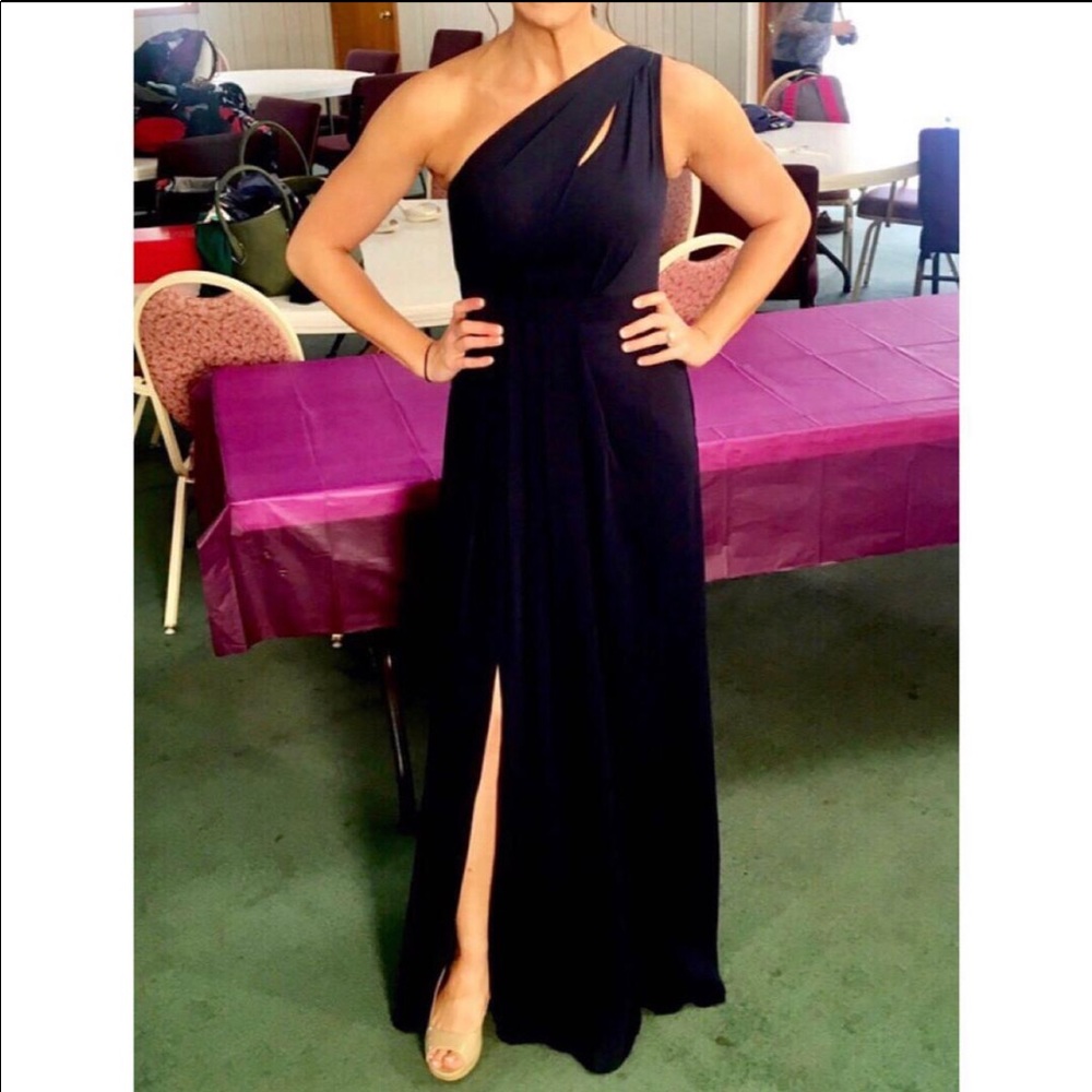 Navy David’s Bridal Bridesmaid Dress, Size 6